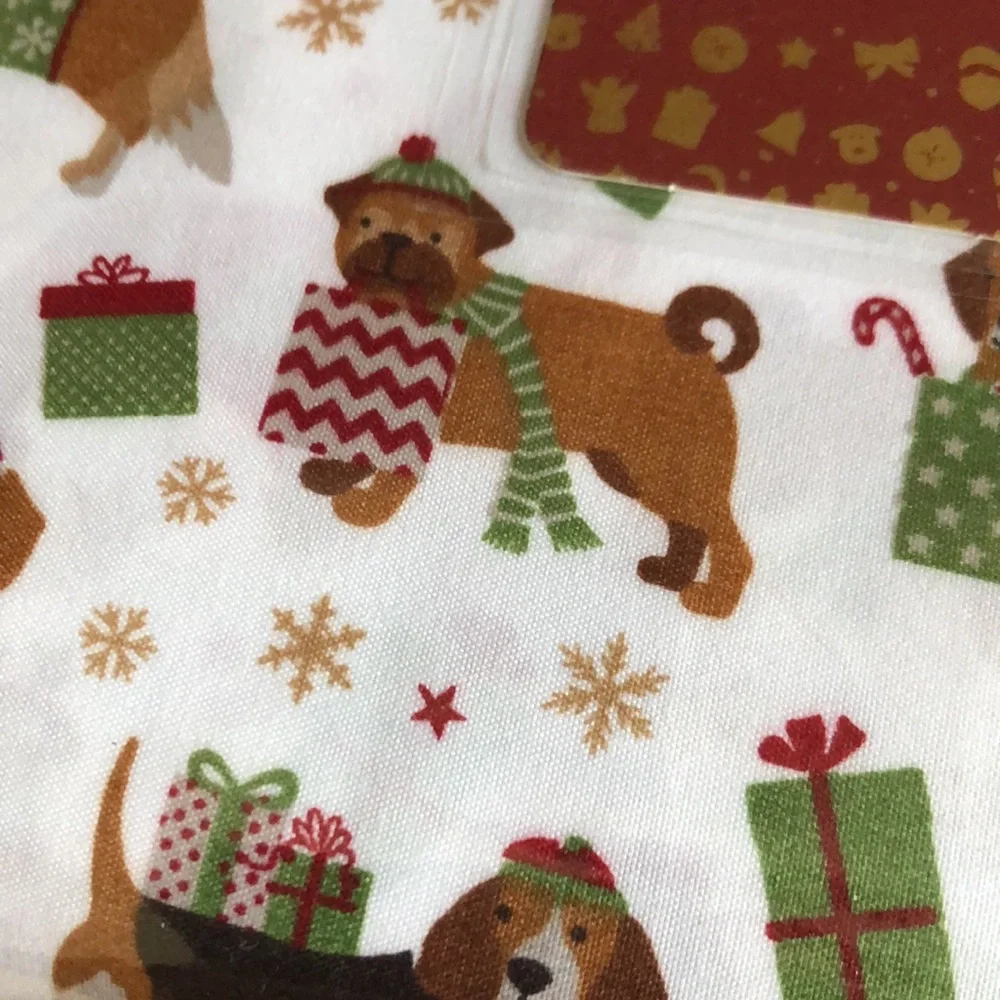 Home for the Holidays Queen Bedding Set - Festive Dog Print